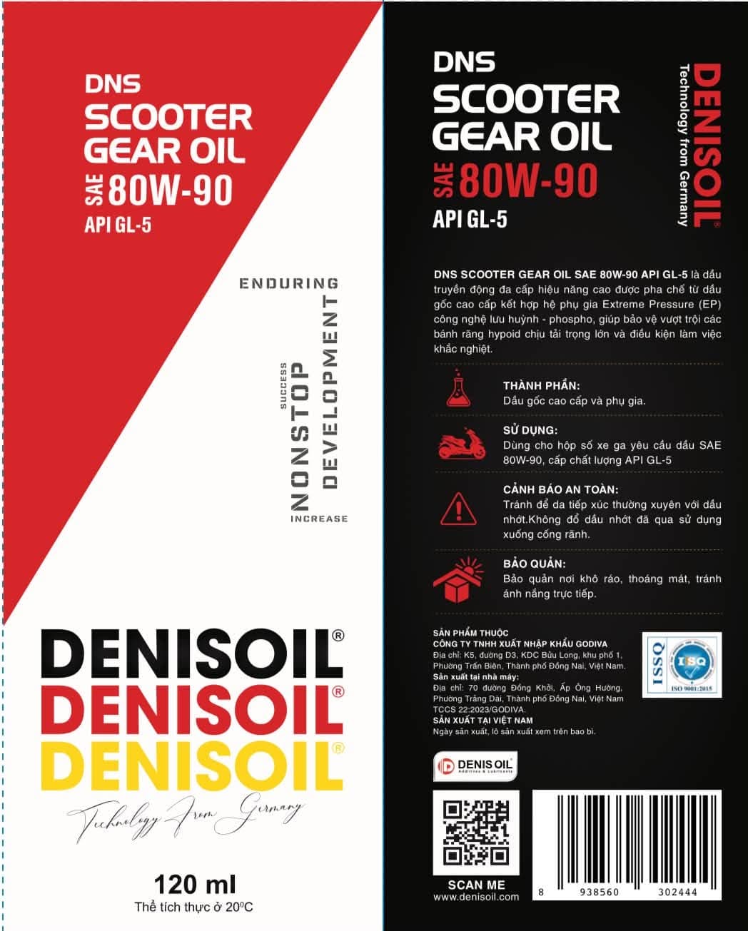 Nhãn dầu nhớt DNS Scooter Gear Oil