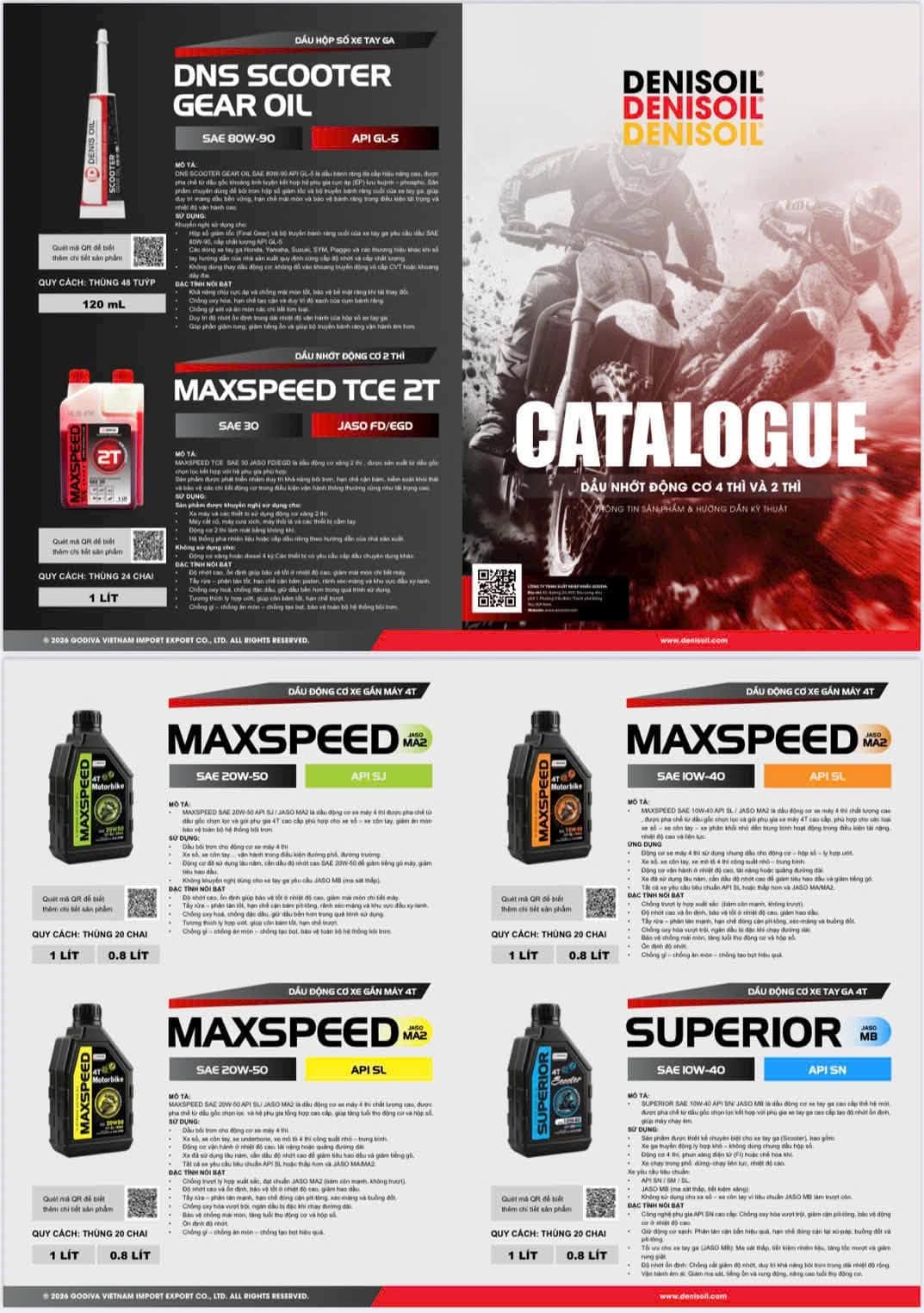 Catalogue các dòng dầu nhớt DENISOIL